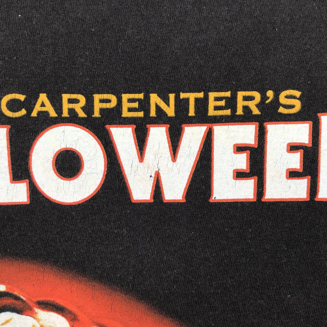 Halloween Print Movie T-Shirt (Women's Size S) cotton black type Vintage Second Hand
