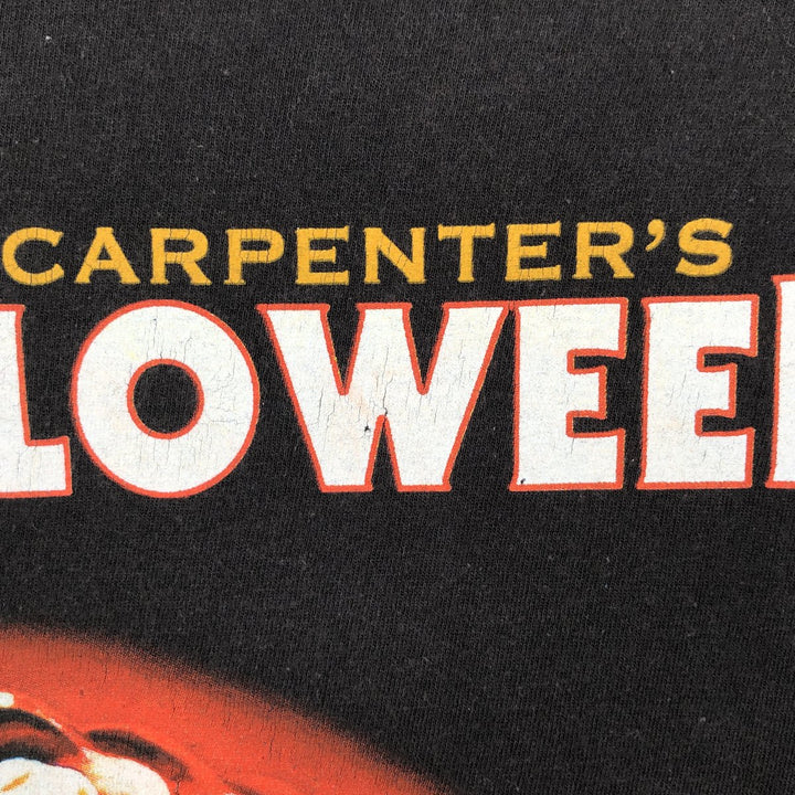 Halloween Print Movie T-Shirt (Women's Size S) cotton black type Vintage Second Hand