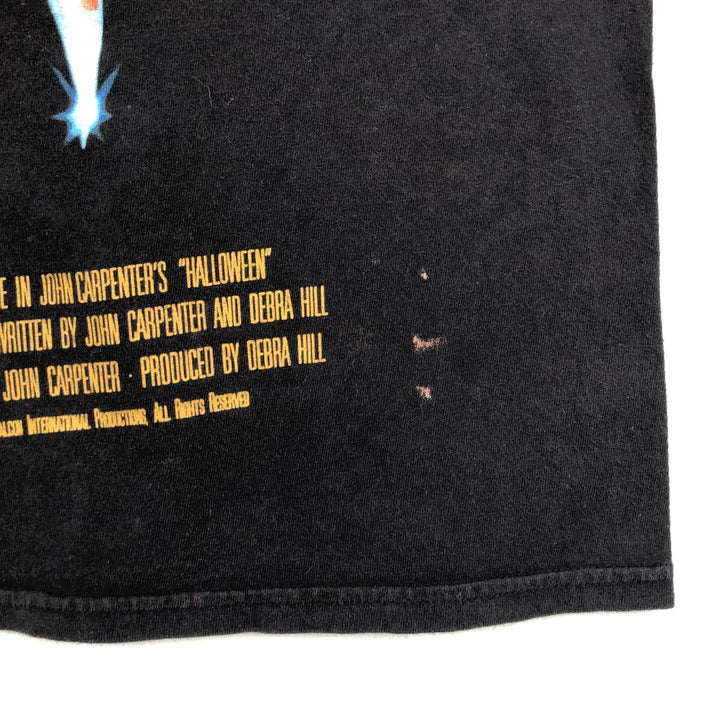 Halloween Print Movie T-Shirt (Women's Size S) cotton black type Vintage Second Hand