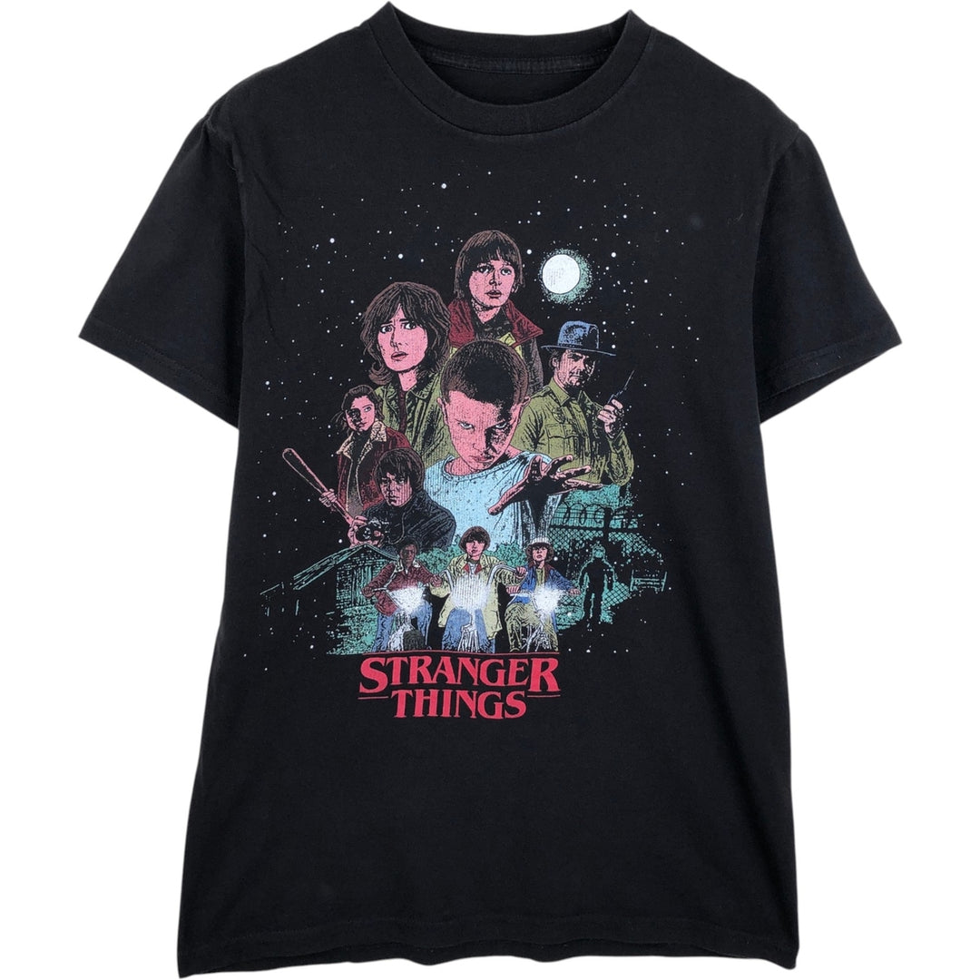 STRANGER THINGS Stranger Things Movie T-shirt Women's S size cotton black type Vintage Second Hand