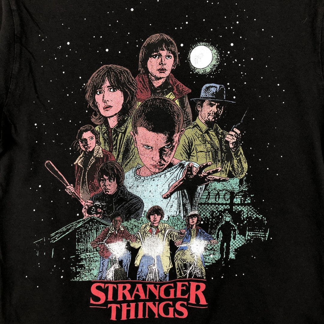 STRANGER THINGS Stranger Things Movie T-shirt Women's S size cotton black type Vintage Second Hand