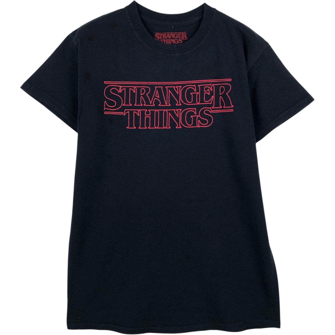 STRANGER THINGS Stranger Things Movie T-shirt Women's S size cotton black type Vintage Second Hand