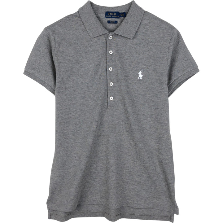 Ralph Lauren POLO RALPH LAUREN SLIM FIT Short-Sleeve Polo Shirt (Women's Size S) unclear gray type Vintage Second Hand