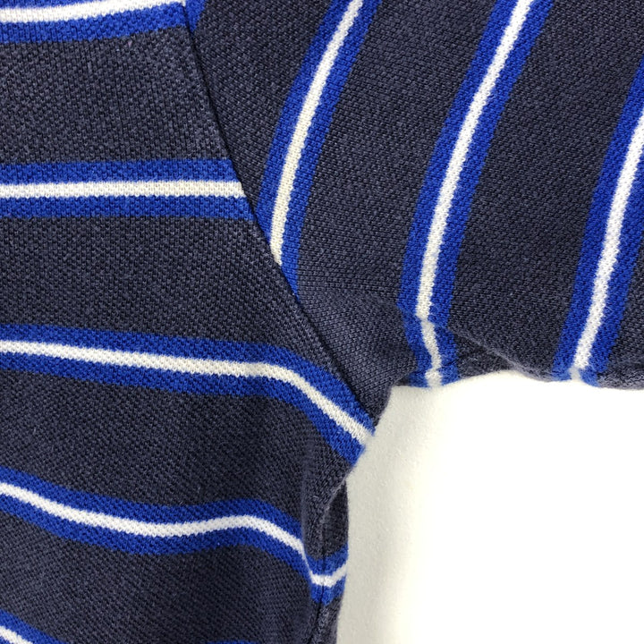 Ralph Lauren POLO RALPH LAUREN Short-Sleeve Striped Polo Shirt, Women's Size L (approx.) cotton navy blue type Vintage Second Hand