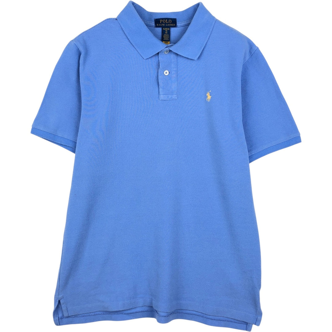 Ralph Lauren POLO RALPH LAUREN Short-Sleeve Polo Shirt, Women's Size M (approx.) cotton Blue type light blue Vintage Second Hand