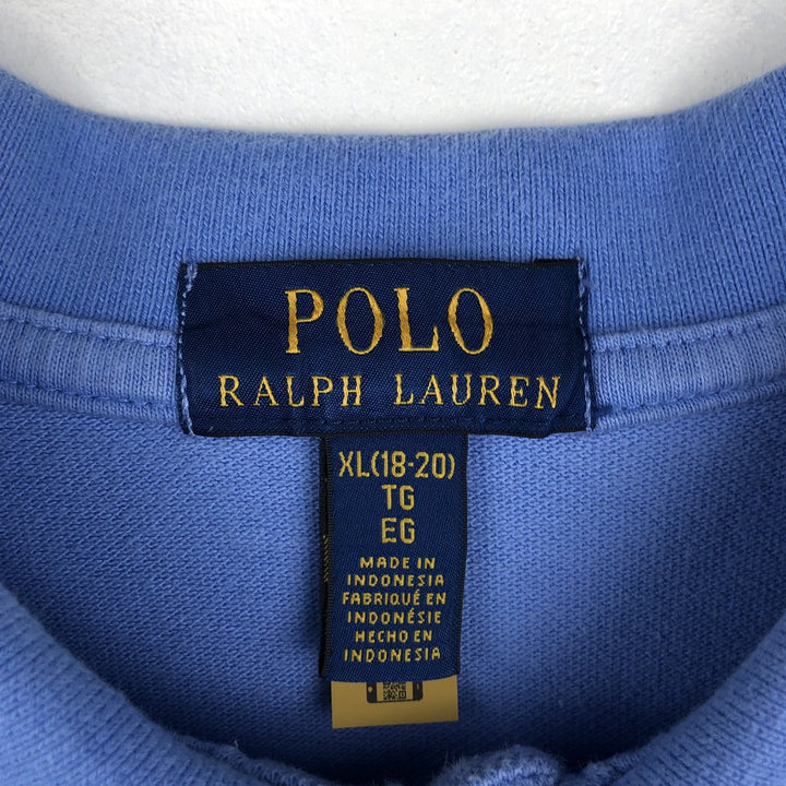 Ralph Lauren POLO RALPH LAUREN Short-Sleeve Polo Shirt, Women's Size M (approx.) cotton Blue type light blue Vintage Second Hand
