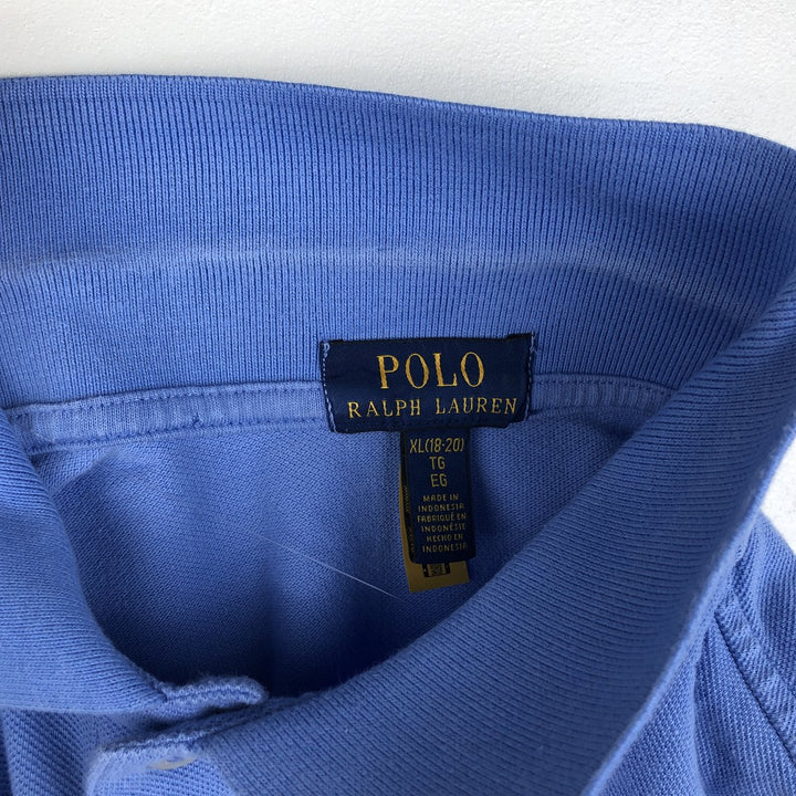 Ralph Lauren POLO RALPH LAUREN Short-Sleeve Polo Shirt, Women's Size M (approx.) cotton Blue type light blue Vintage Second Hand