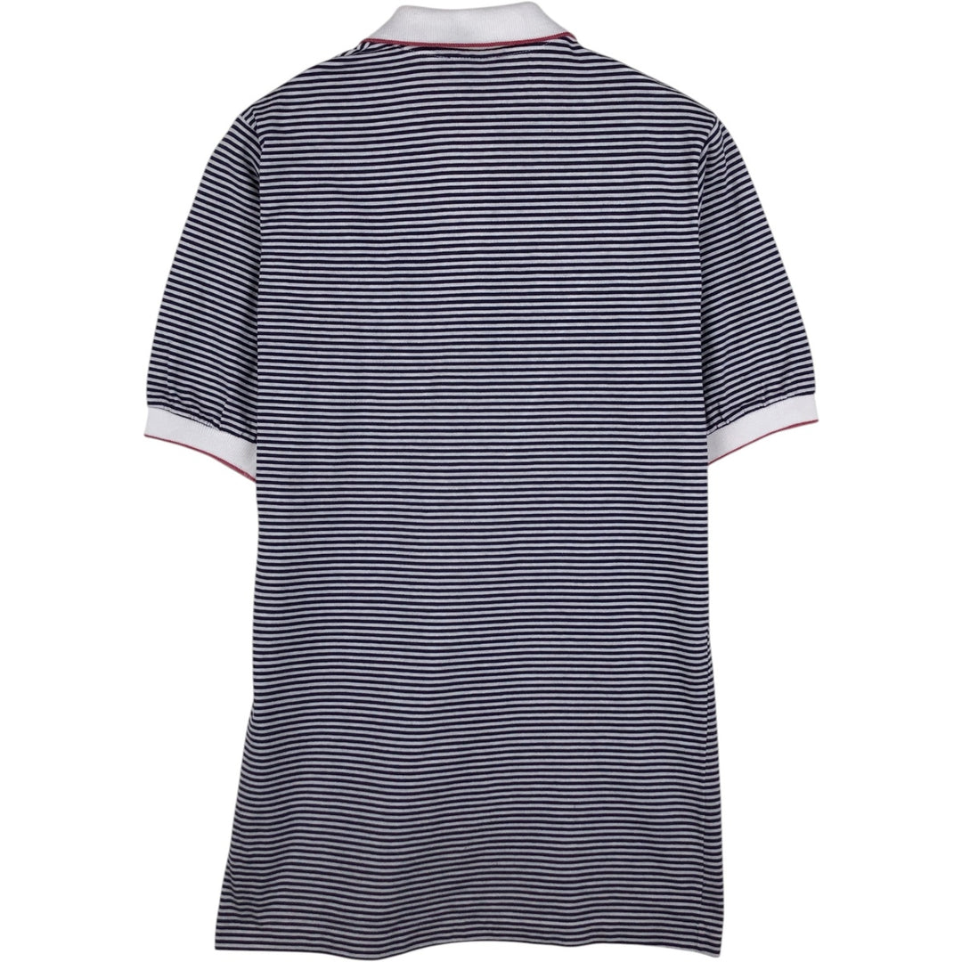 1970'S Ralph Lauren CHAPS Short-Sleeve Striped Polo Shirt, Women's Size M (approx.), Vintage cotton navy blue type Vintage Second Hand