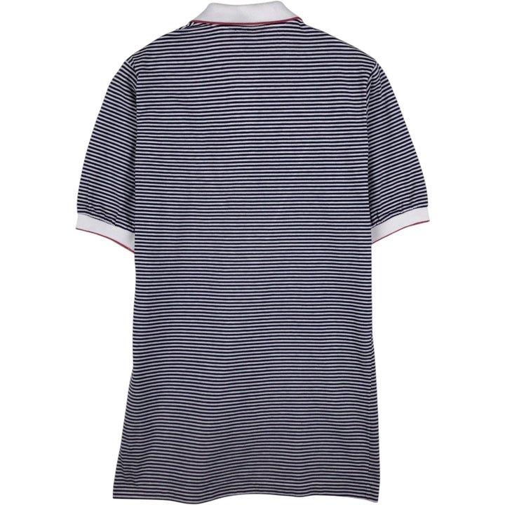 1970'S Ralph Lauren CHAPS Short-Sleeve Striped Polo Shirt, Women's Size M (approx.), Vintage cotton navy blue type Vintage Second Hand