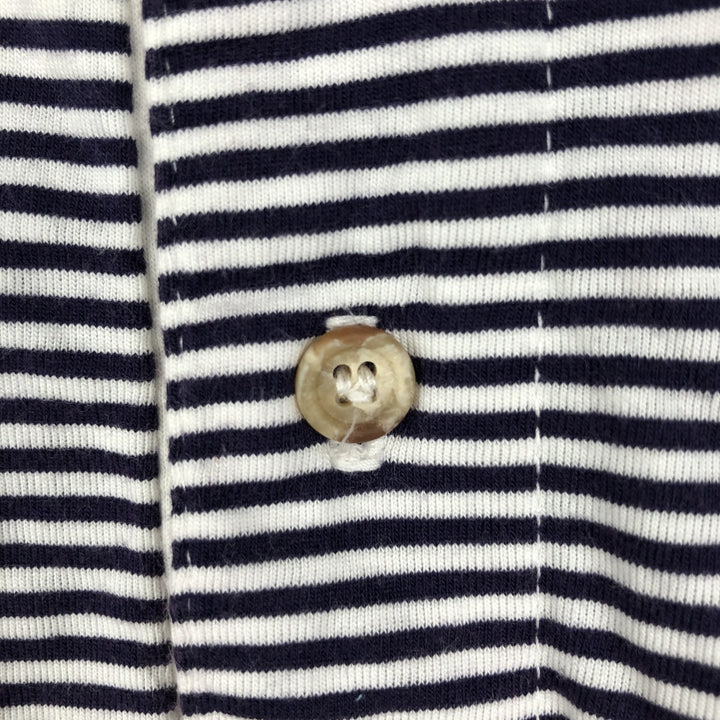 1970'S Ralph Lauren CHAPS Short-Sleeve Striped Polo Shirt, Women's Size M (approx.), Vintage cotton navy blue type Vintage Second Hand