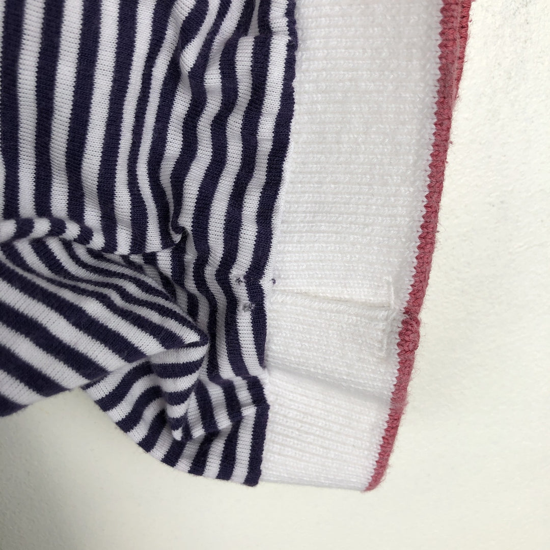 1970'S Ralph Lauren CHAPS Short-Sleeve Striped Polo Shirt, Women's Size M (approx.), Vintage cotton navy blue type Vintage Second Hand
