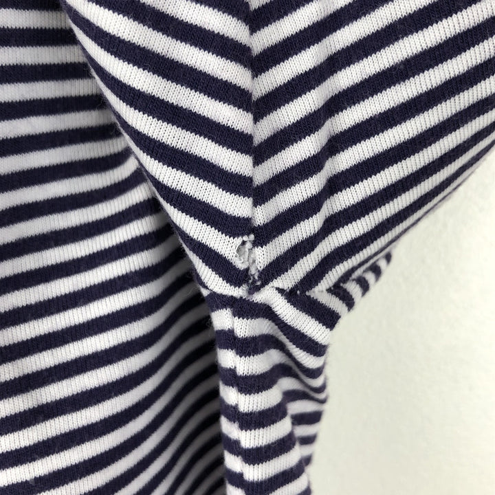 1970'S Ralph Lauren CHAPS Short-Sleeve Striped Polo Shirt, Women's Size M (approx.), Vintage cotton navy blue type Vintage Second Hand