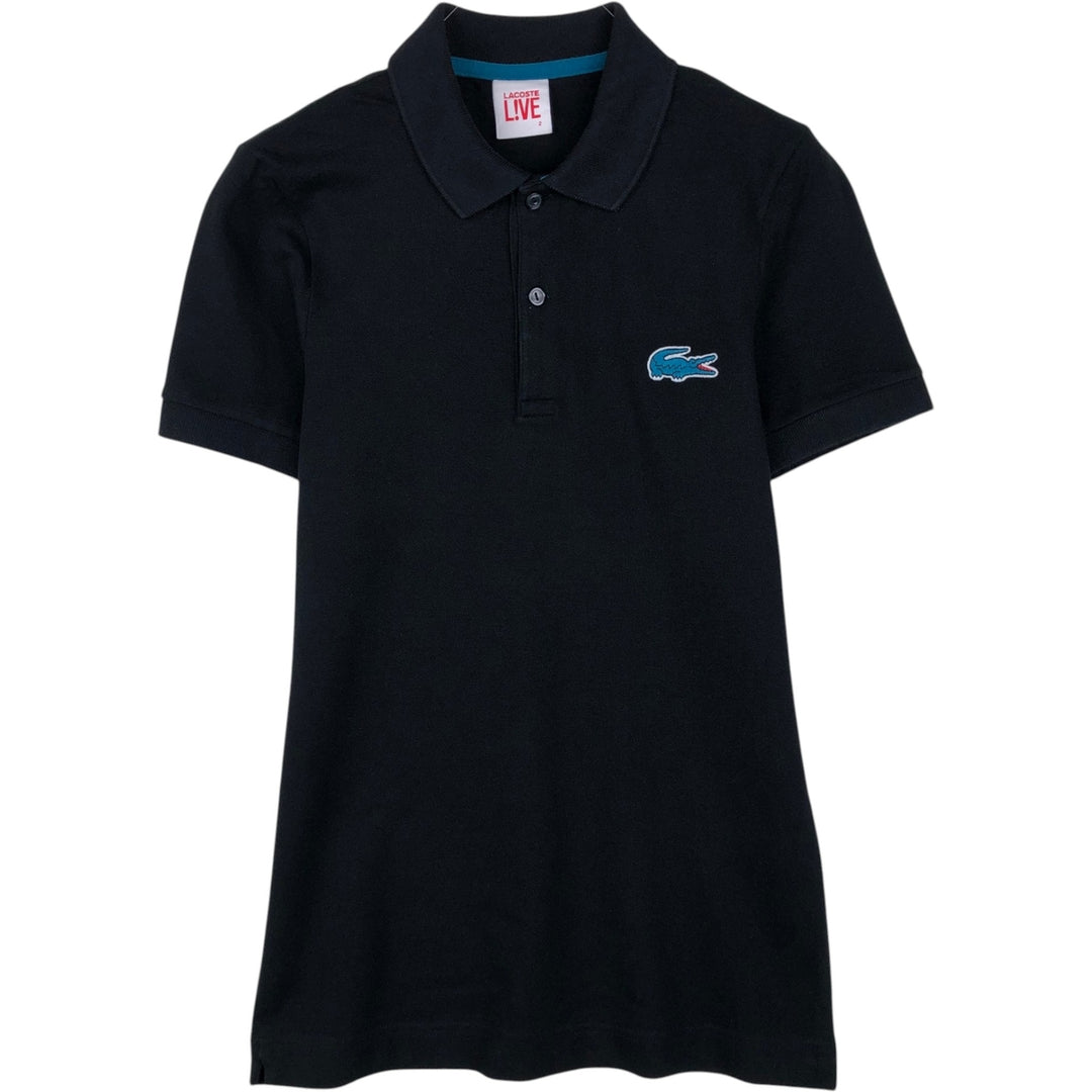 Lacoste LIVE Short-Sleeve Polo Shirt, Women's Size S (approx.) cotton black type Vintage Second Hand