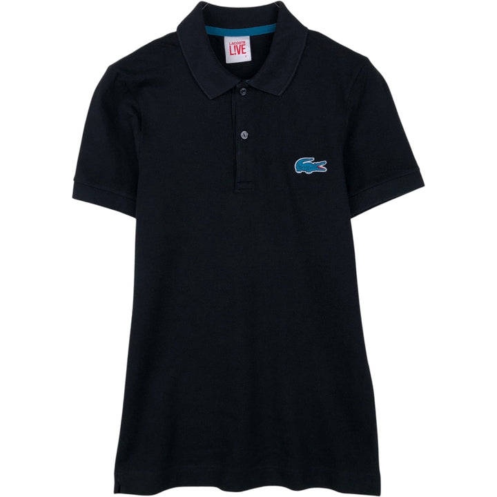 Lacoste LIVE Short-Sleeve Polo Shirt, Women's Size S (approx.) cotton black type Vintage Second Hand