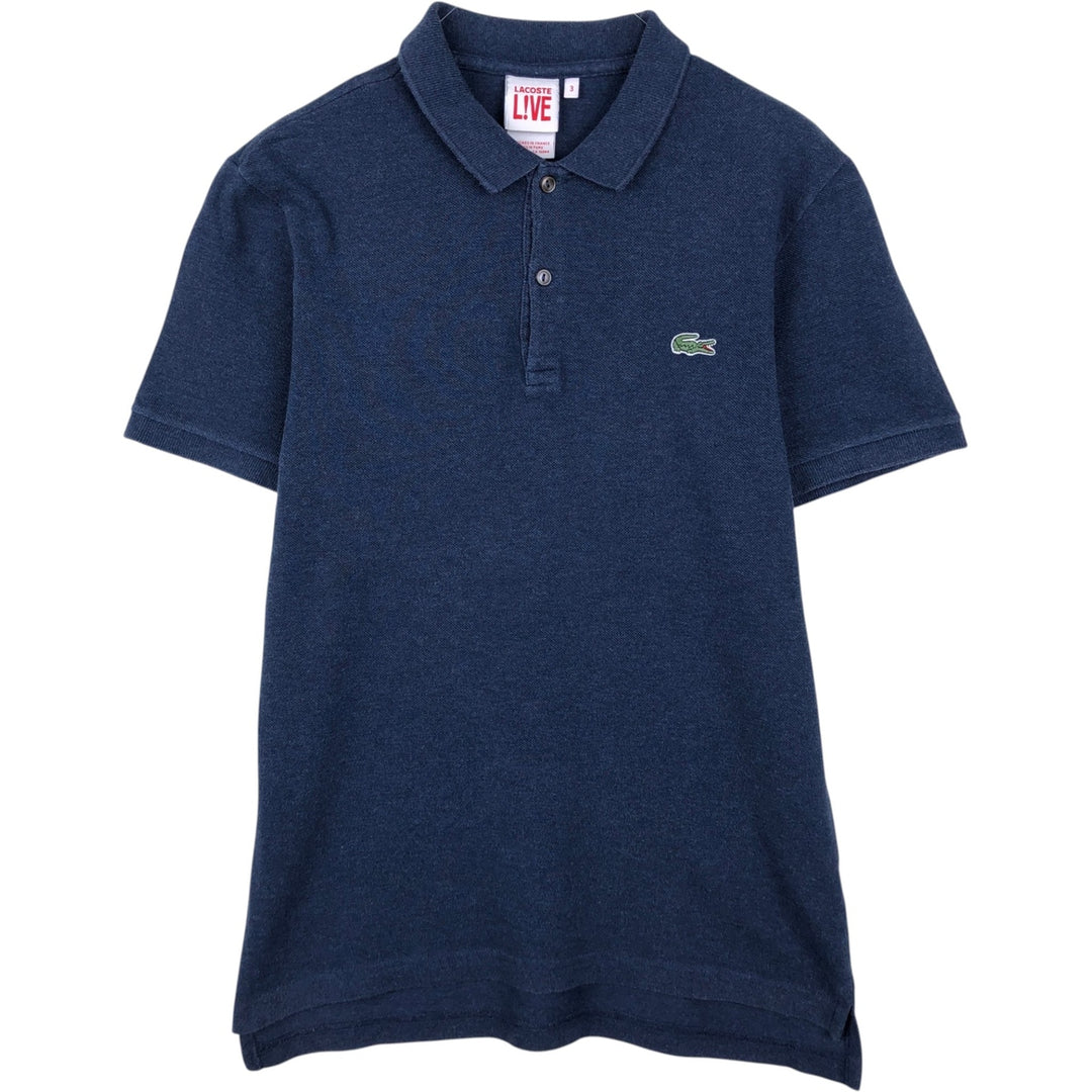 Lacoste LIVE Short-Sleeve Polo Shirt, Women's Size M (approx.) cotton navy blue type Vintage Second Hand