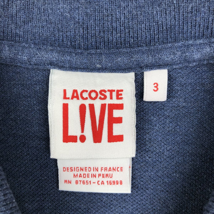 Lacoste LIVE Short-Sleeve Polo Shirt, Women's Size M (approx.) cotton navy blue type Vintage Second Hand