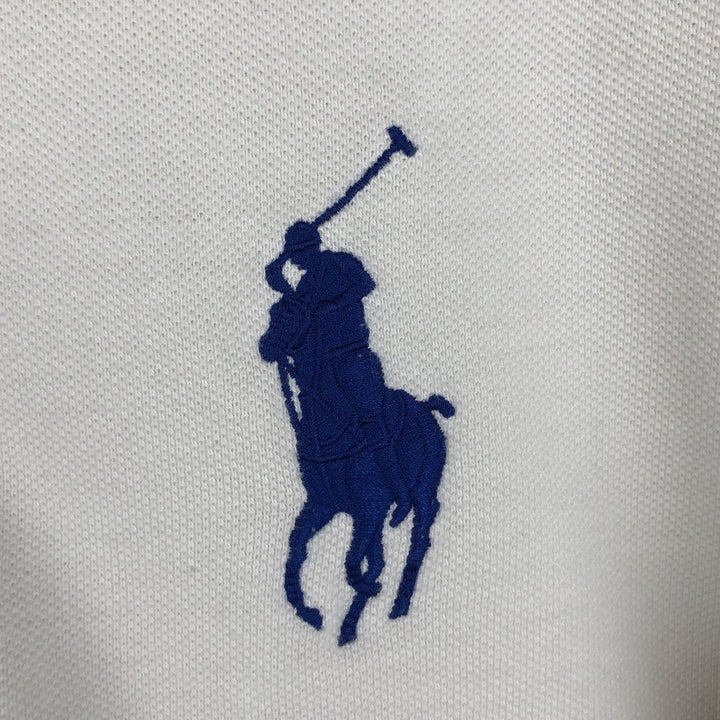 Ralph Lauren Big Pony Short-Sleeve Polo Shirt, Women's Size L (approx.) cotton white type Vintage Second Hand