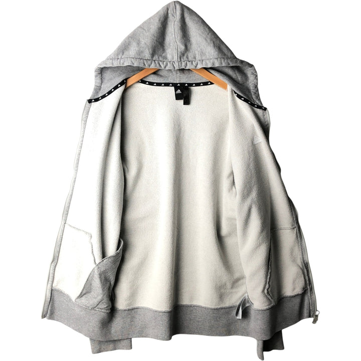 Adidas full-zip sweatshirt hoodie, women's size M (approx.) cotton gray type Vintage Second Hand
