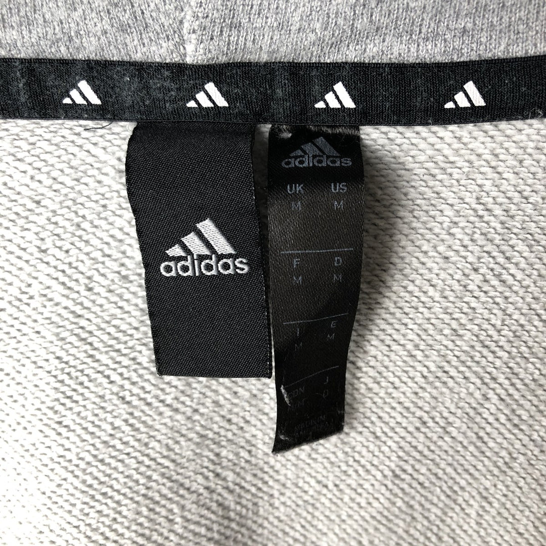Adidas full-zip sweatshirt hoodie, women's size M (approx.) cotton gray type Vintage Second Hand