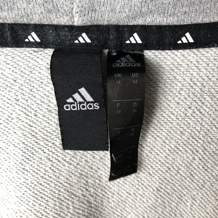 Adidas full-zip sweatshirt hoodie, women's size M (approx.) cotton gray type Vintage Second Hand