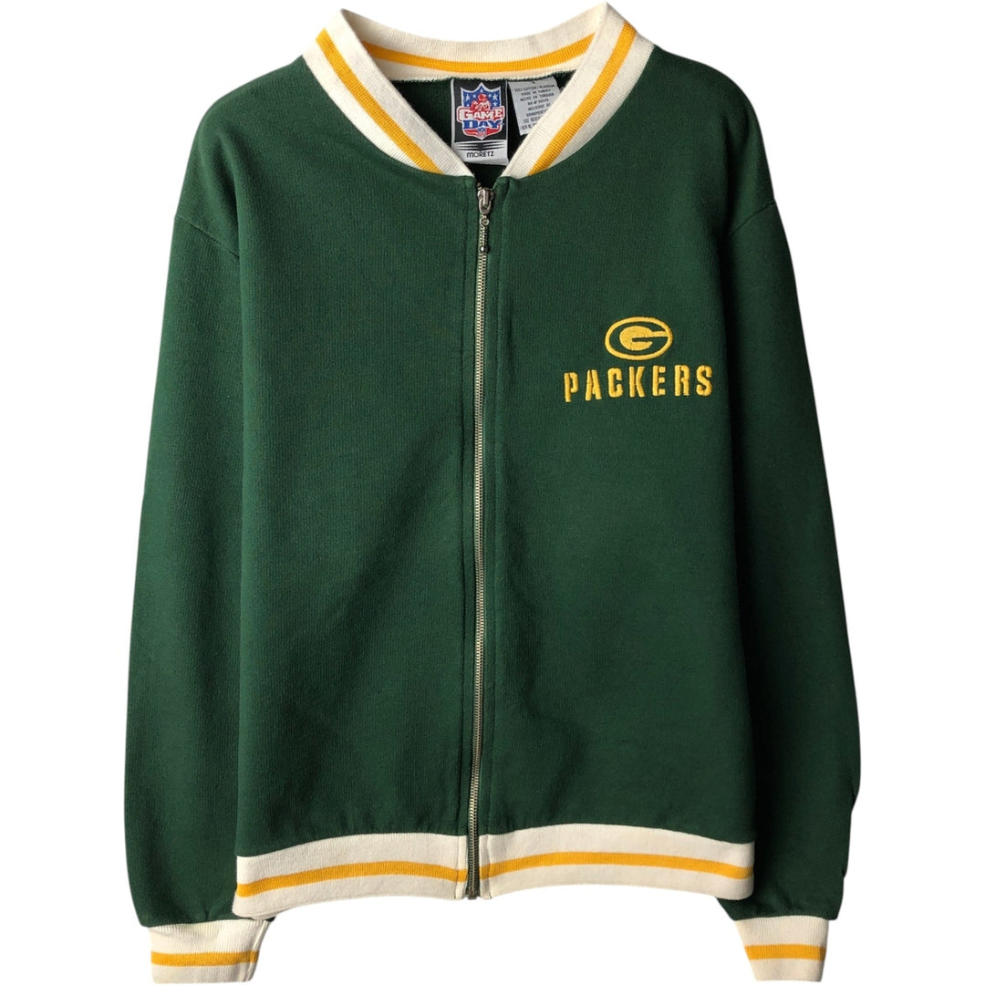 MORETZ GAME DAY NFL GREEN BAY PACKERS Full-Zip Sweatshirt (Women's Size S) cotton green type Vintage Second Hand
