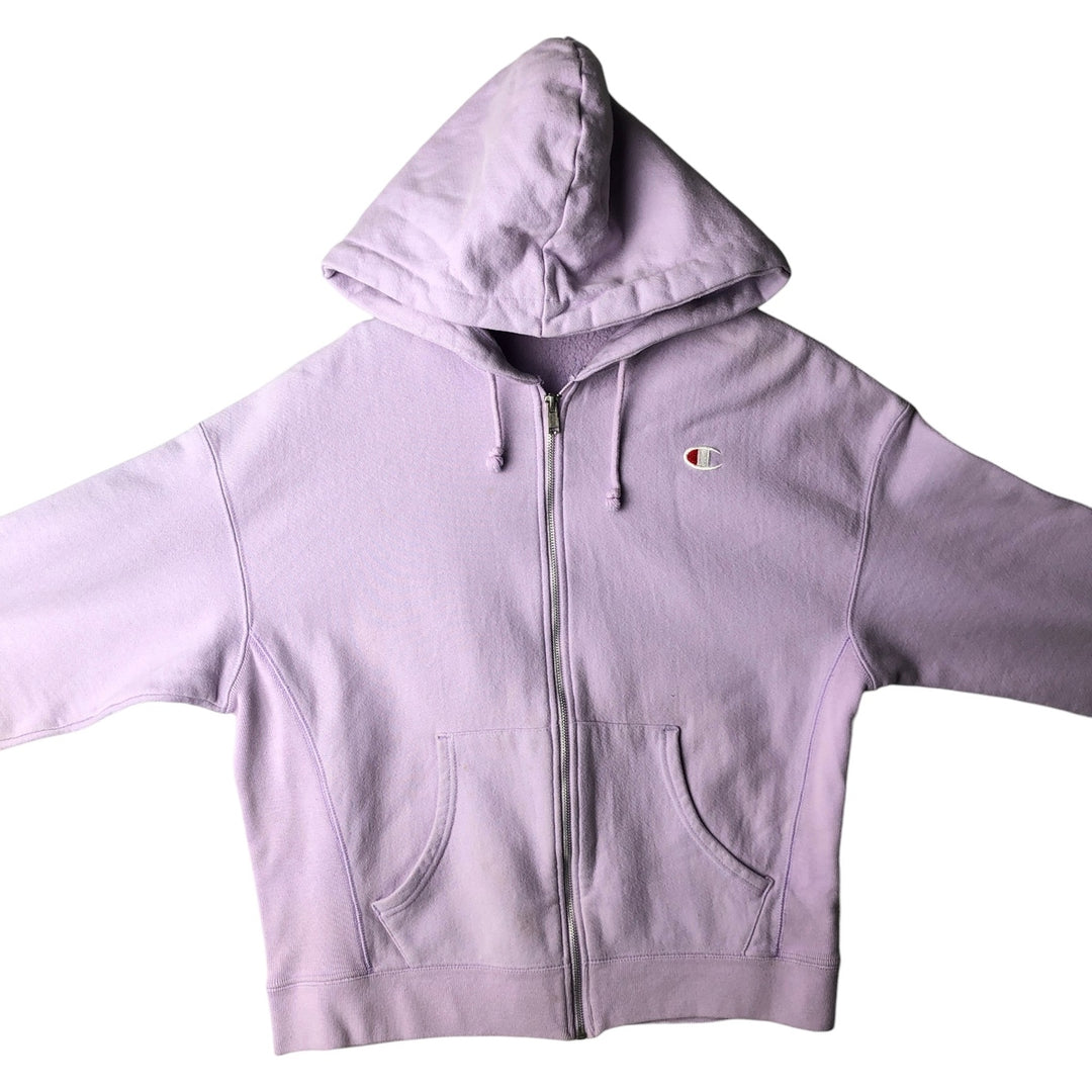 Champion REVERSE WEAVE Reverse Weave Sweat Full Zip Hoodie Women's L size cotton purple type Vintage Second Hand