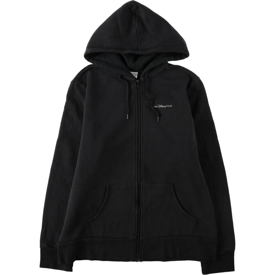 DISNEY PARKS Sweat Full-Zip Hoodie, Women's Size XL (approx.) cotton black type Vintage Second Hand