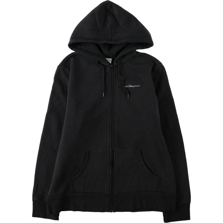 DISNEY PARKS Sweat Full-Zip Hoodie, Women's Size XL (approx.) cotton black type Vintage Second Hand