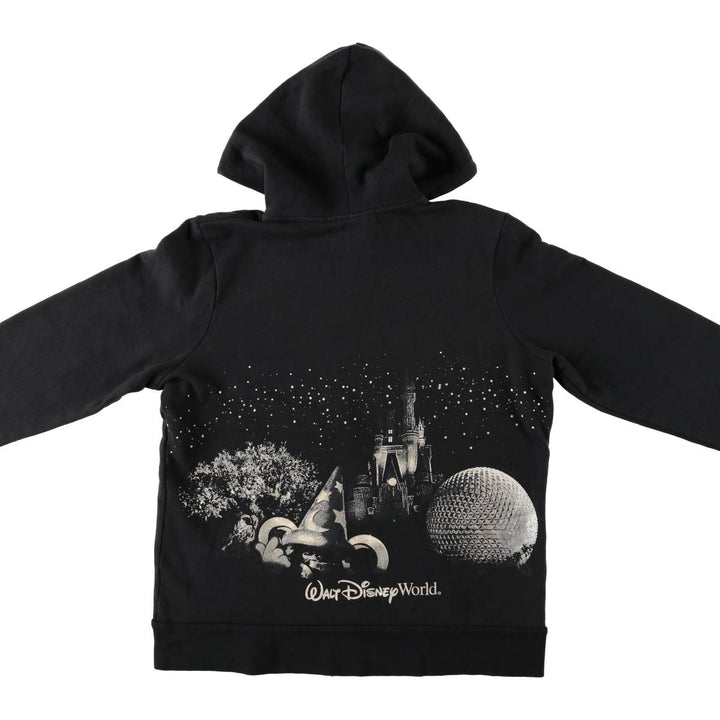 DISNEY PARKS Sweat Full-Zip Hoodie, Women's Size XL (approx.) cotton black type Vintage Second Hand