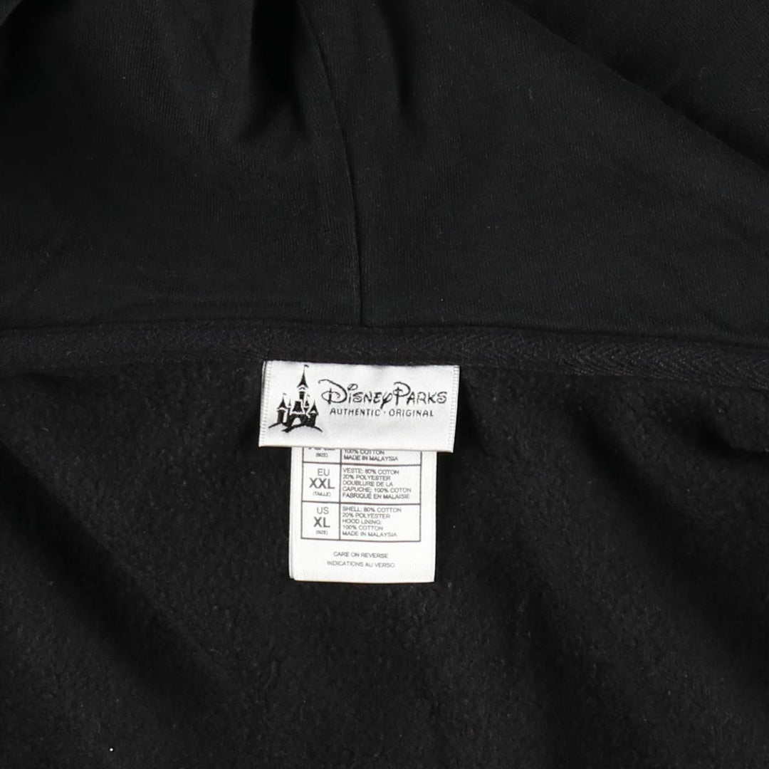 DISNEY PARKS Sweat Full-Zip Hoodie, Women's Size XL (approx.) cotton black type Vintage Second Hand
