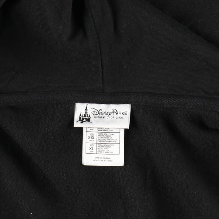 DISNEY PARKS Sweat Full-Zip Hoodie, Women's Size XL (approx.) cotton black type Vintage Second Hand