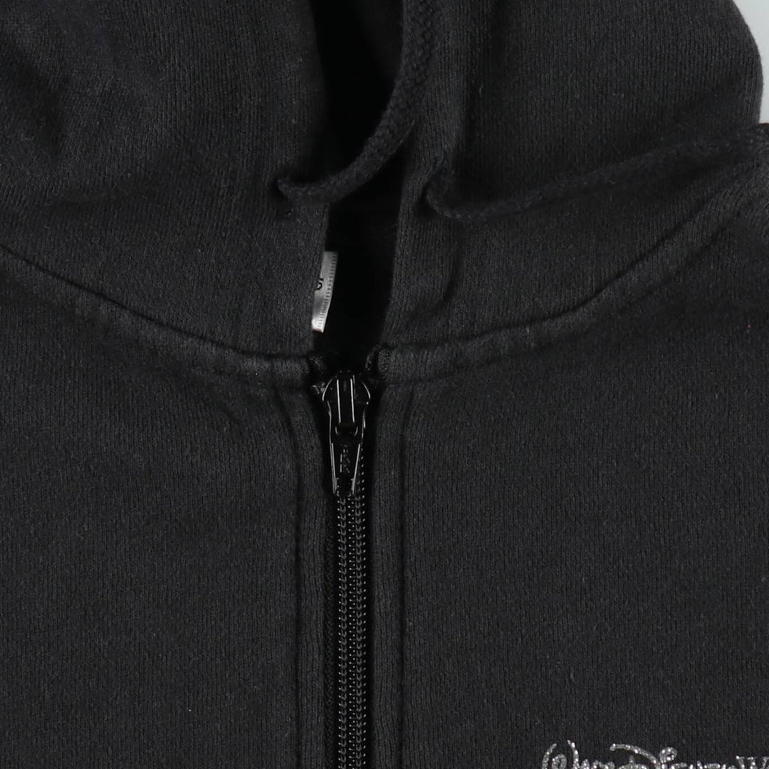 DISNEY PARKS Sweat Full-Zip Hoodie, Women's Size XL (approx.) cotton black type Vintage Second Hand