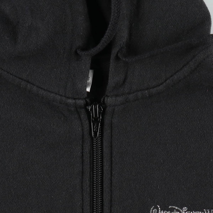 DISNEY PARKS Sweat Full-Zip Hoodie, Women's Size XL (approx.) cotton black type Vintage Second Hand