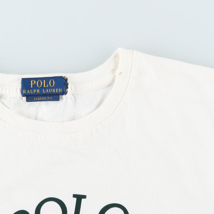 Ralph Lauren POLO RALPH LAUREN CLASSIC FIT short-sleeved logo T-shirt, men's size XL cotton white type Vintage Second Hand