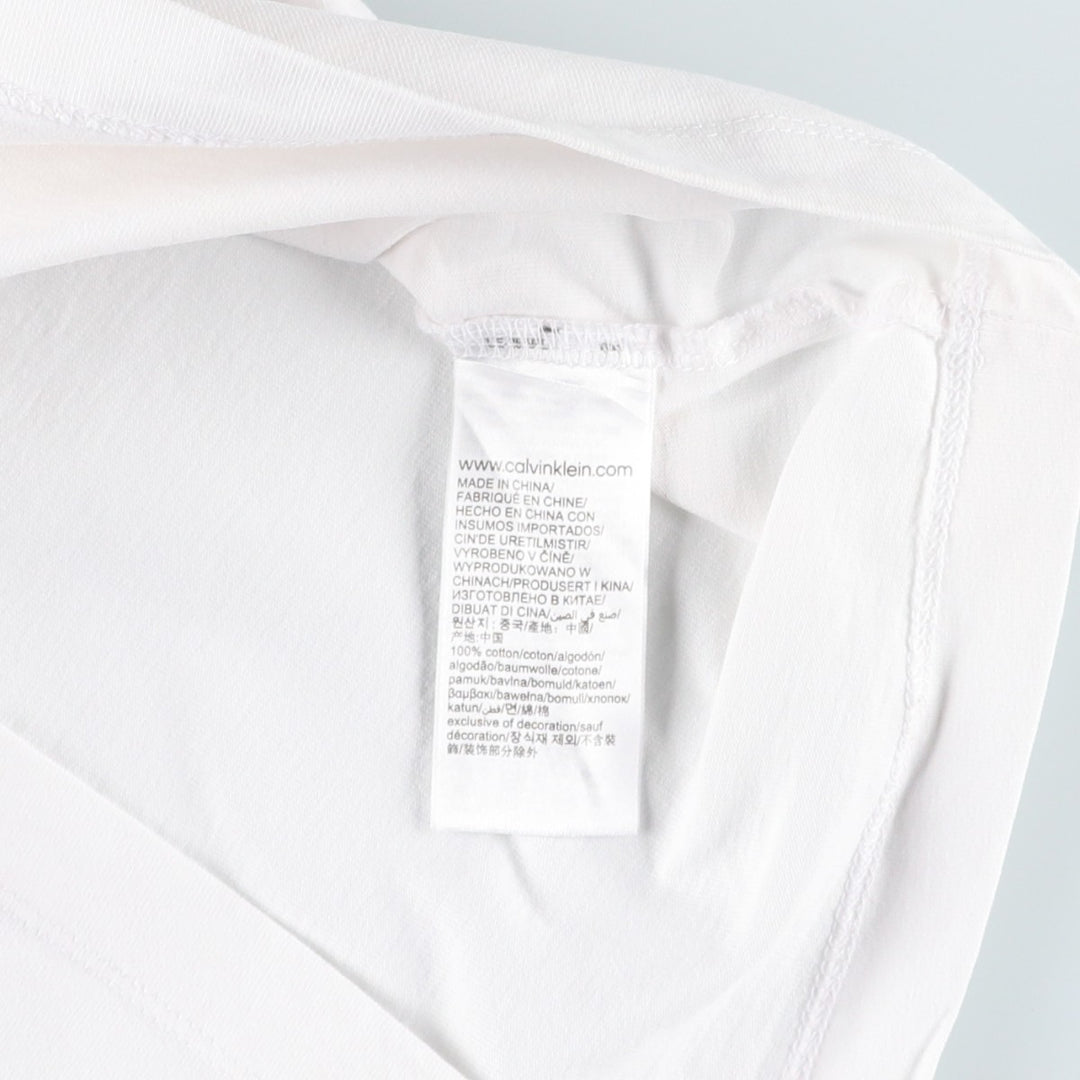 Calvin Klein Jeans Short Sleeve Logo T-Shirt, Men's Size L cotton white type Vintage Second Hand