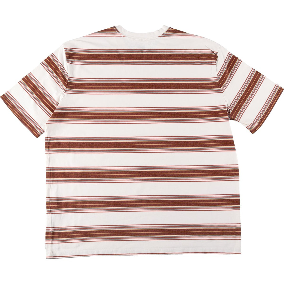 Levi's Multi-Border Short Sleeve Striped T-Shirt, Men's Size L cotton white type Vintage Second Hand