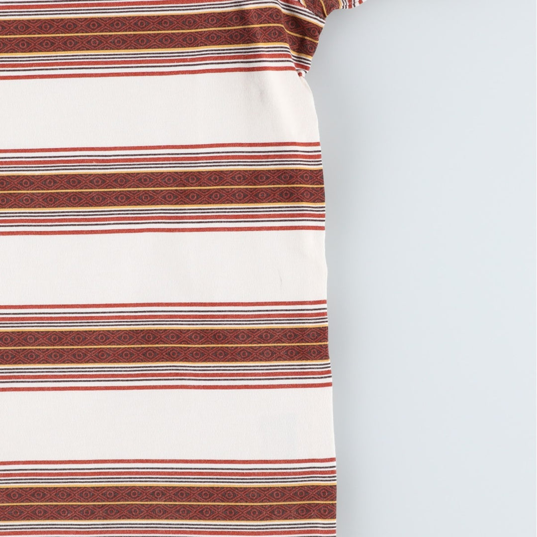 Levi's Multi-Border Short Sleeve Striped T-Shirt, Men's Size L cotton white type Vintage Second Hand