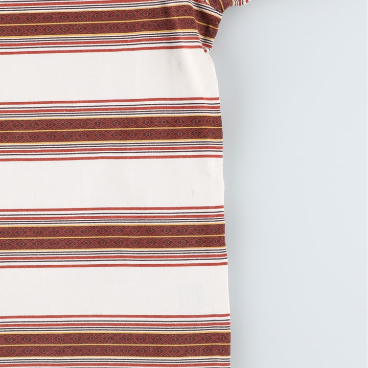 Levi's Multi-Border Short Sleeve Striped T-Shirt, Men's Size L cotton white type Vintage Second Hand