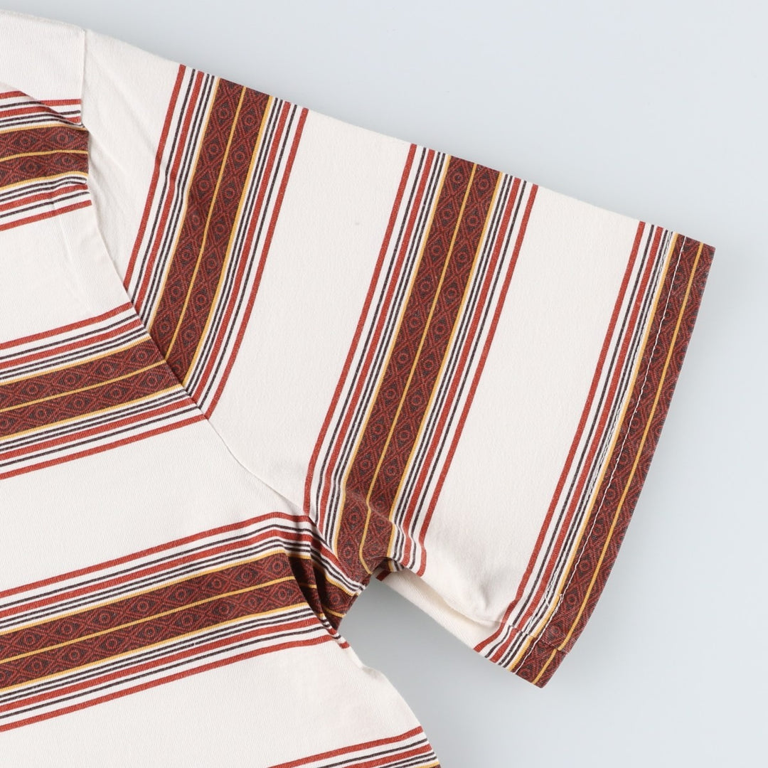 Levi's Multi-Border Short Sleeve Striped T-Shirt, Men's Size L cotton white type Vintage Second Hand