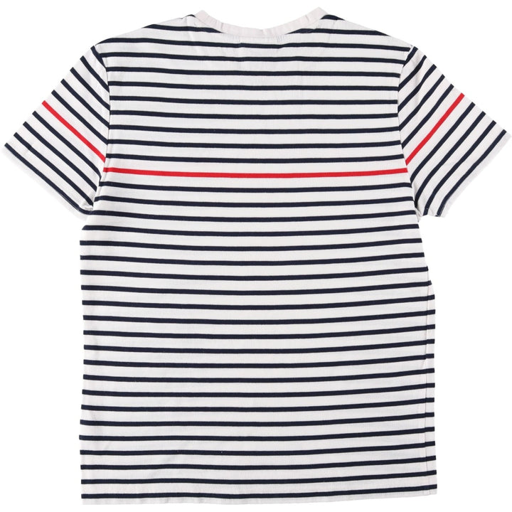 Lacoste SLIM FIT Short-Sleeve Striped T-Shirt, Men's Size XL (approx.) cotton white type Vintage Second Hand