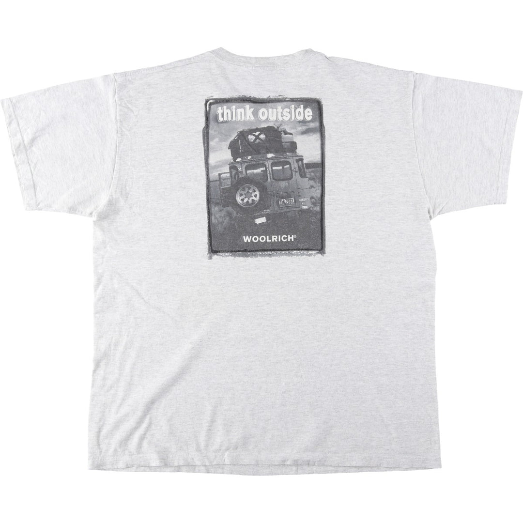 Woolrich WOOLRICH Short-Sleeve Logo T-Shirt, Made in USA, Men's Size XL (approx.) cotton gray type Vintage Second Hand
