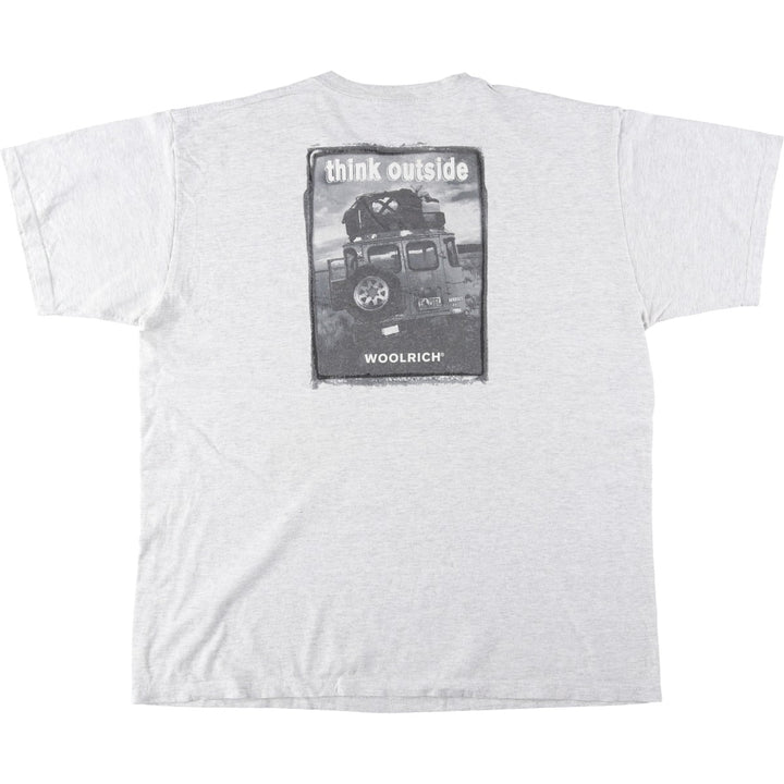 Woolrich WOOLRICH Short-Sleeve Logo T-Shirt, Made in USA, Men's Size XL (approx.) cotton gray type Vintage Second Hand