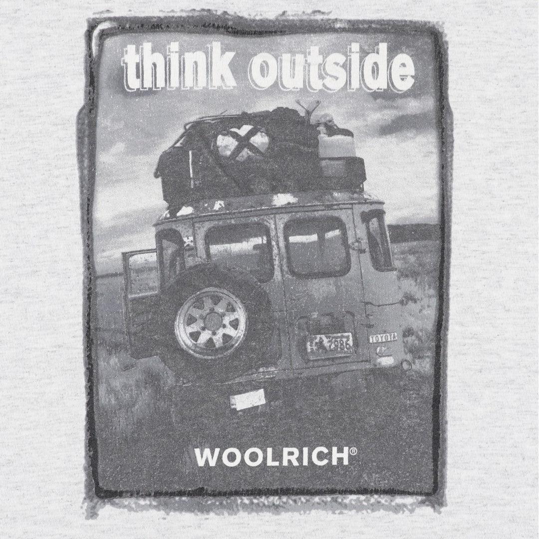 Woolrich WOOLRICH Short-Sleeve Logo T-Shirt, Made in USA, Men's Size XL (approx.) cotton gray type Vintage Second Hand