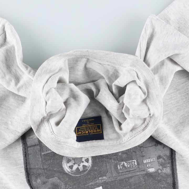 Woolrich WOOLRICH Short-Sleeve Logo T-Shirt, Made in USA, Men's Size XL (approx.) cotton gray type Vintage Second Hand