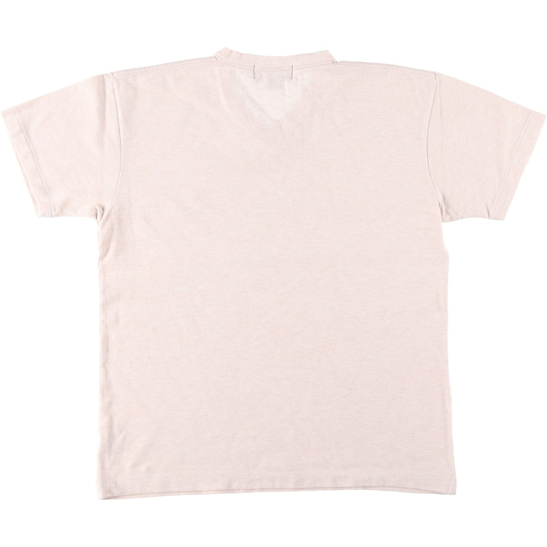 Ralph Lauren POLO by Ralph Lauren pique V-neck short-sleeved T-shirt with a single logo pocket, men's size S (approx.) cotton coral Vintage Second Hand