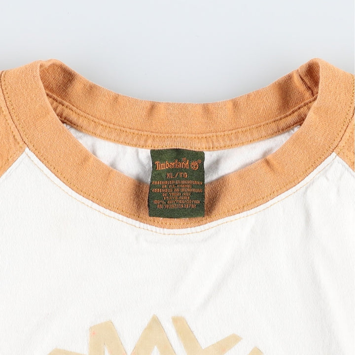 Timberland Short-Sleeve Logo T-Shirt, Men's Size XL (approx.) cotton white type Vintage Second Hand