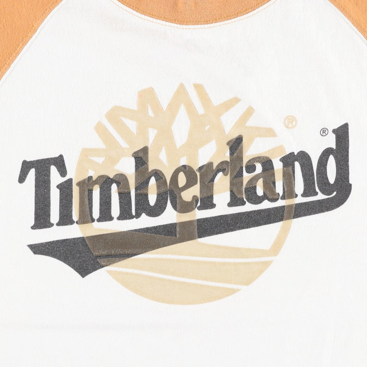 Timberland Short-Sleeve Logo T-Shirt, Men's Size XL (approx.) cotton white type Vintage Second Hand