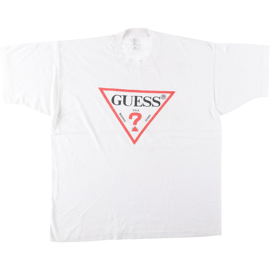 GUESS Short-Sleeve Printed T-Shirt, Men's Size XL (approx.) cotton white type Vintage Second Hand