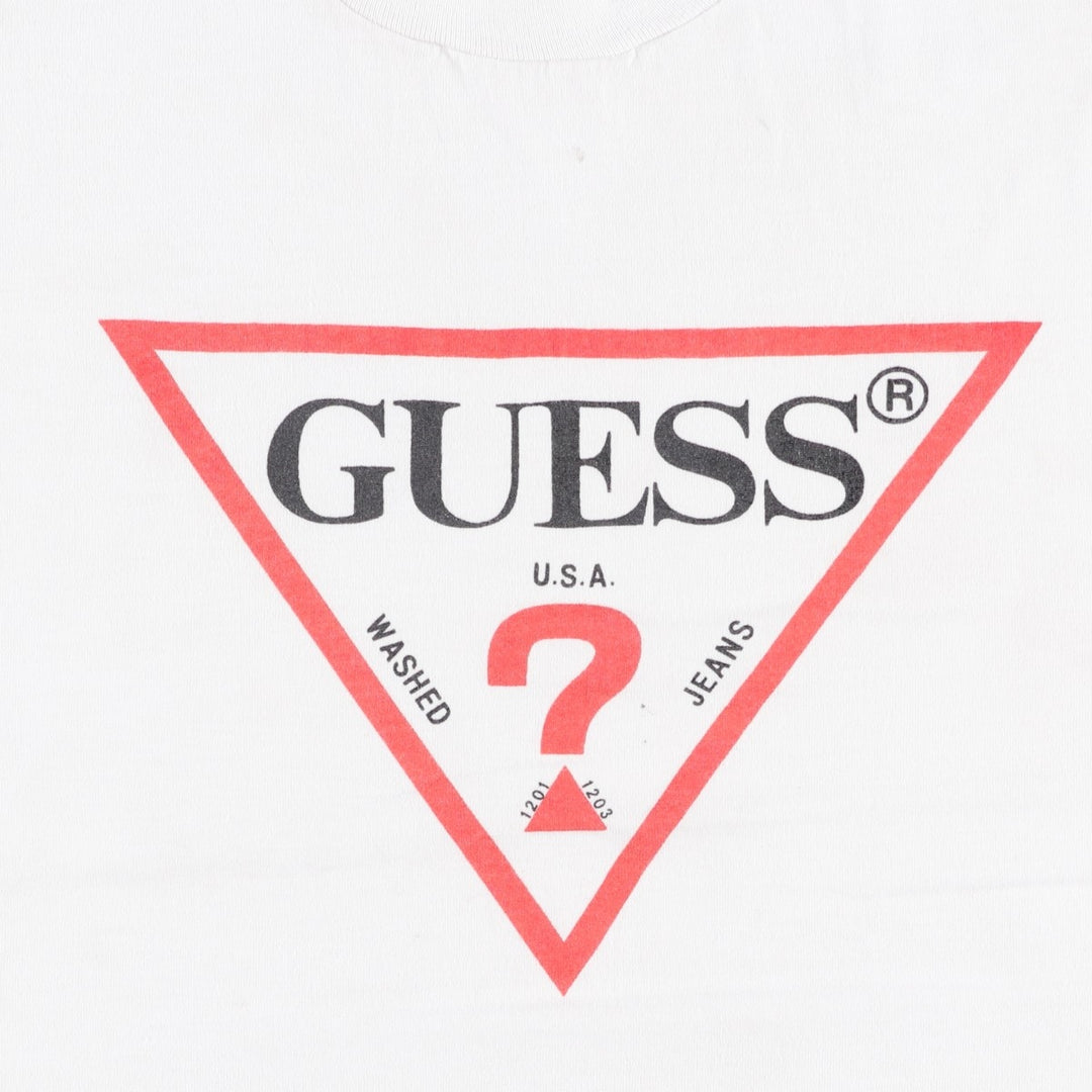 GUESS Short-Sleeve Printed T-Shirt, Men's Size XL (approx.) cotton white type Vintage Second Hand