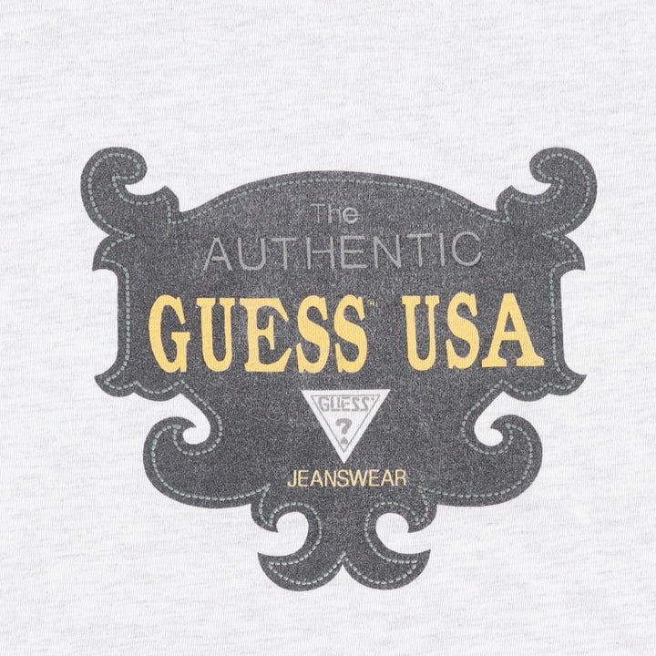 Guess Short-Sleeve Printed T-Shirt, Men's Size L (approx.) cotton gray type Vintage Second Hand